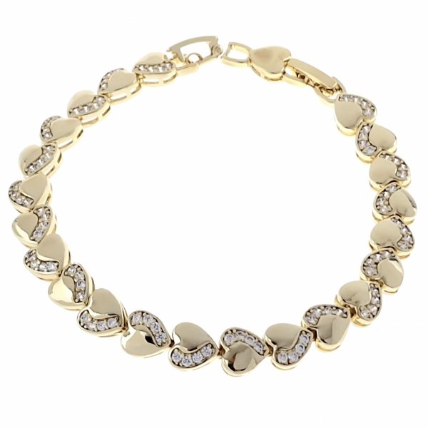 4469 Bransoletka elegancka cyrkonia złota 19cm pozłacana 14k Xuping
