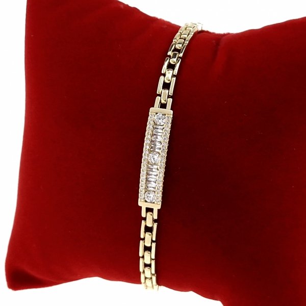 2291 Bransoletka elegancka złota 18+2,5cm pozłacana 14k Xuping cyrkonie