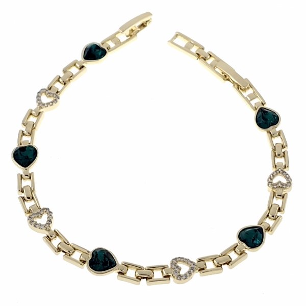 071 Bransoletka elegancka złota 17+2cm pozłacana 14k Xuping Austrian Crystal serce