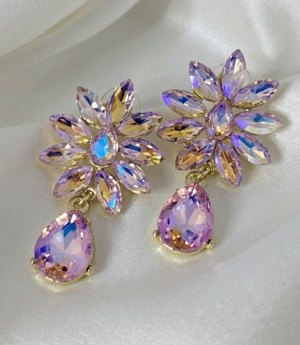 842h Kolczyki złote pozłacane wiszące 14K cyrkonie 