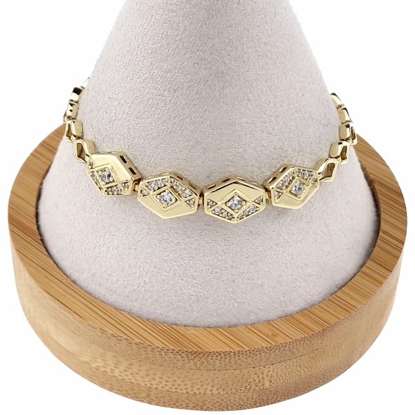 3559 Bransoletka elegancka złota 17+2cm pozłacana 14k Xuping cyrkonie