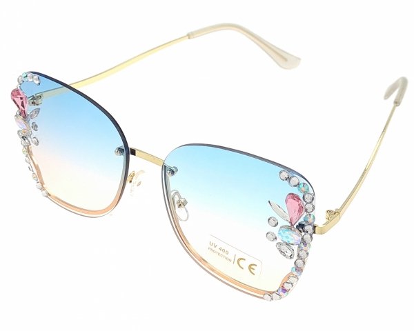 1088 Damskie okulary przeciwsłoneczne muchy ozdobne UV400