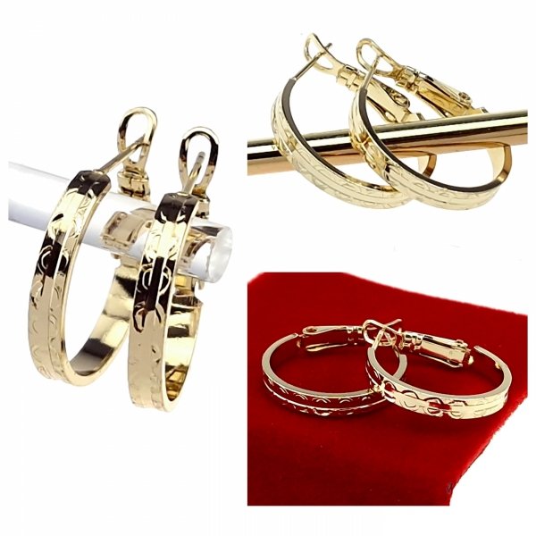 832 Kolczyki złote pozłacane wiszące 14K Xuping 