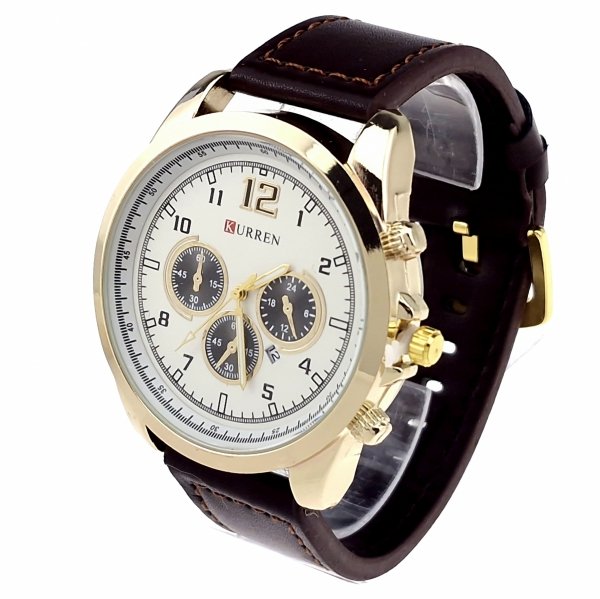 1149 Elegancki zegarek męski skórzany pasek Kurren