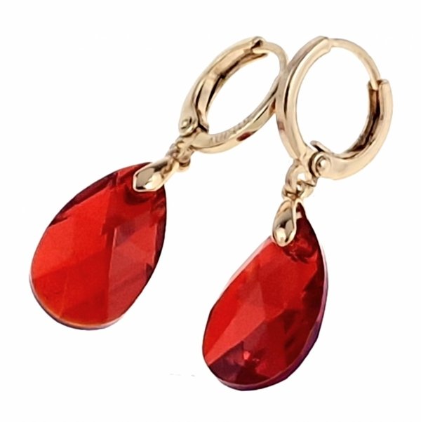 516 Kolczyki złote Austrian Crystal cyrkonia pozłacane 18k Xuping wiszące