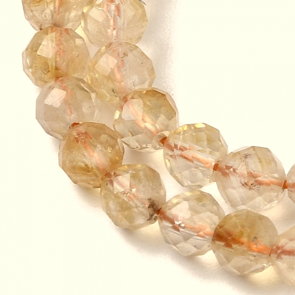 944 Naturalny cytryn fasetowany, okrągłe, 4 mm, otwór: 0,7 mm, około 88 szt./pasmo, 14,96'' (38 cm)