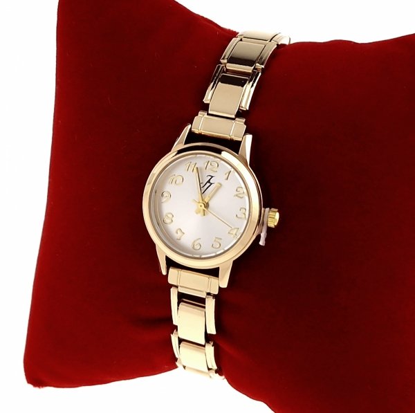 4150 Zegarek złoty na gumce modułowy stal nierdzewna rozciągliwy