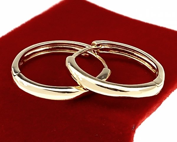 0137 Kolczyki złote pozłacane wiszące 14K Aisadi angielskie zapięcie koła 2,5cm