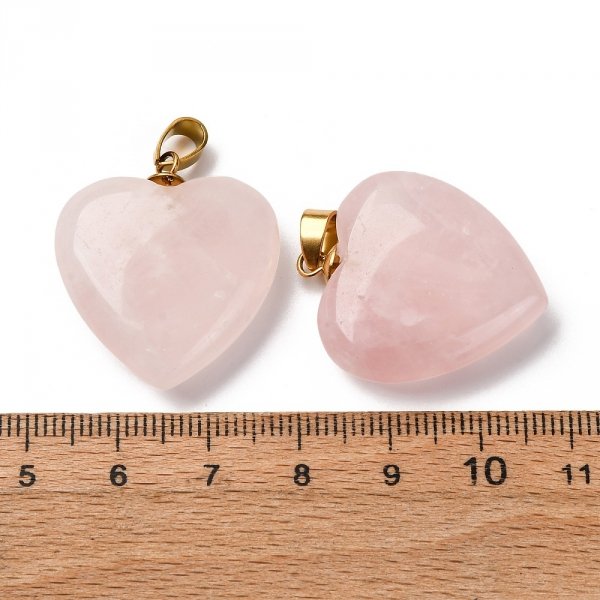 2518 Zawieszka kwarc różowy kamień naturalny serce