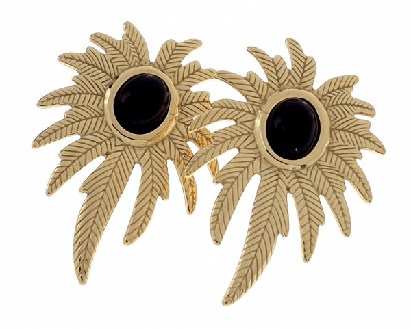 2525c Kolczyki złote stal chirurgiczna 316L wtyczki stal nierdzewna 