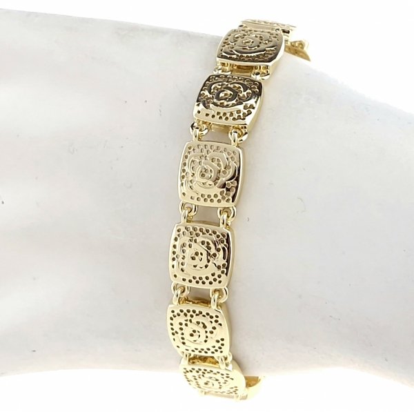907 Bransoletka złota elegancka 19cm pozłacana 14k Milan