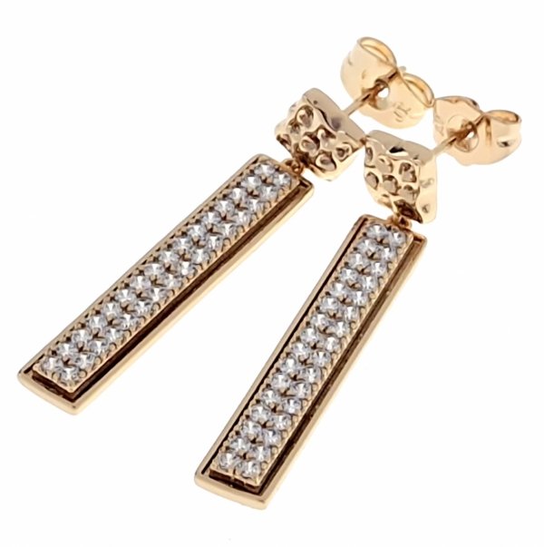 335a Złote kolczyki cyrkonie pozłacane 18k Xuping wiszące 