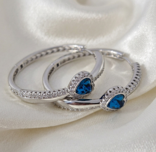 2730 Kolczyki srebrne pozłacane białym złotem wiszące koła 3,5cm Austrian Crystal