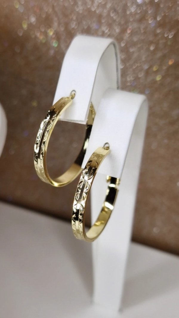 1043 Kolczyki złote pozłacane wiszące 14K Xuping 