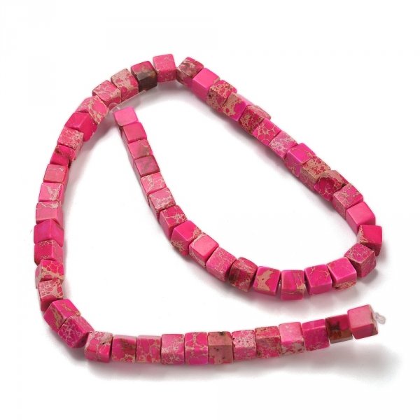 413 Jaspis cesarski kamień naturalny, kształt kostki 6x6x6mm