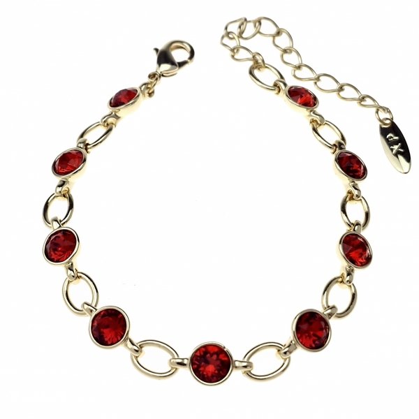 518 Bransoletka elegancka złota 16+5cm pozłacana 14k cyrkonie Austrian Crystal