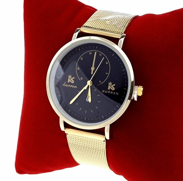 2257 Zegarek damski złoty stal chirurgiczna Kurren elegancki klasyk