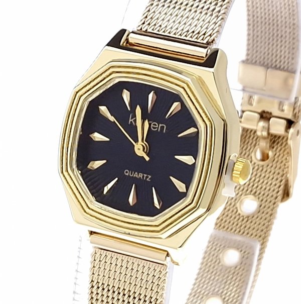 2352 Zegarek damski złoty stal chirurgiczna Kurren elegancki klasyk