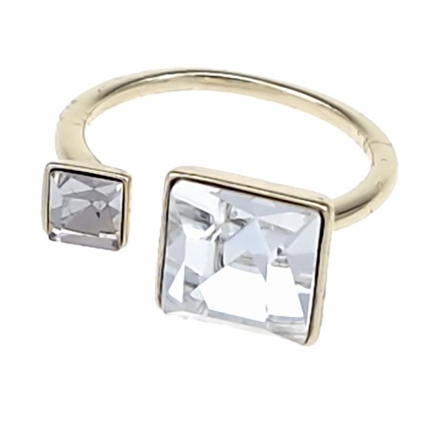 1927i Pierścionek złoty pozłacany 14k cyrkonie Austrian Crystal regulowany