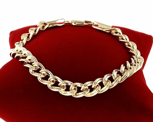 3515 Bransoletka elegancka złota 19cm pozłacana 14k 
