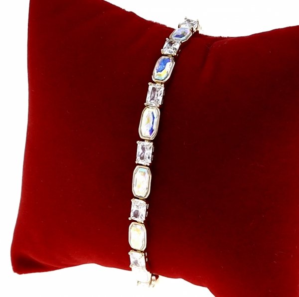 3586 Bransoletka elegancka złota 17+3cm pozłacana 14k Xuping Austrian Crystal