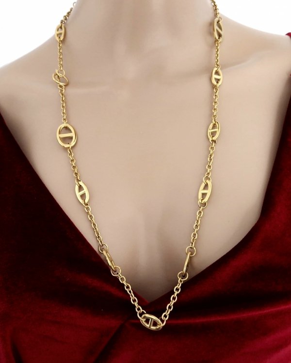 2796c Złoty łańcuszek 72cm naszyjnik stal chirurgiczna nierdzewna 316L