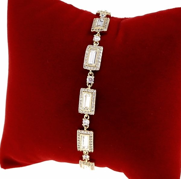 828 Bransoletka elegancka złota 16,5+5cm pozłacana 14k Xuping Austrian Crystal