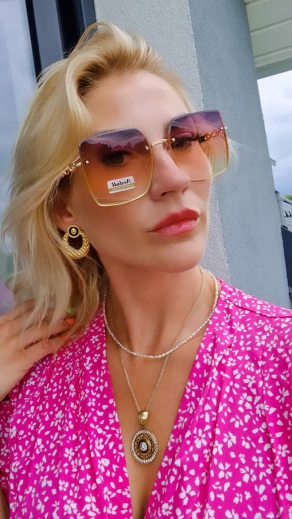 538 Damskie okulary przeciwsłoneczne muchy ozdobne UV400