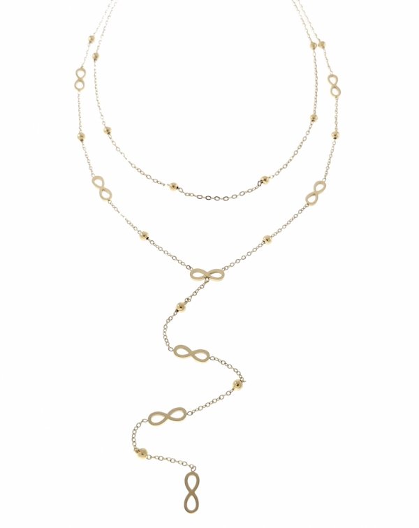 2118 Złoty łańcuszek 43-45+5cm naszyjnik stal chirurgiczna nierdzewna 316L krawatka