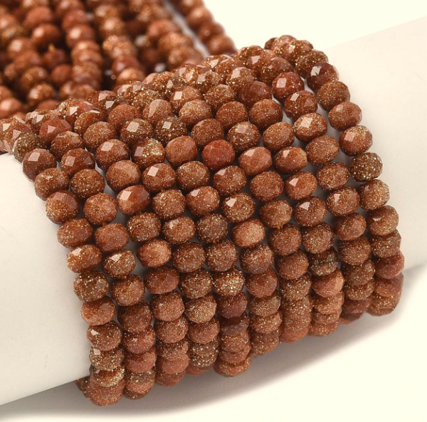 260a Koraliki z piasku pustyni facetowane 4x3mm piasek pustyni sznur 38cm