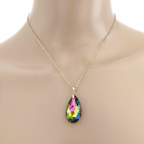 3962 Złoty łańcuszek Austrian Crystal 40+5 naszyjnik pozłacany 14K Xuping