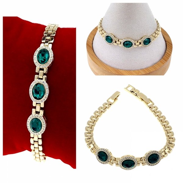 3104 Bransoletka elegancka złota 17+2cm pozłacana 14k Xuping cyrkonie