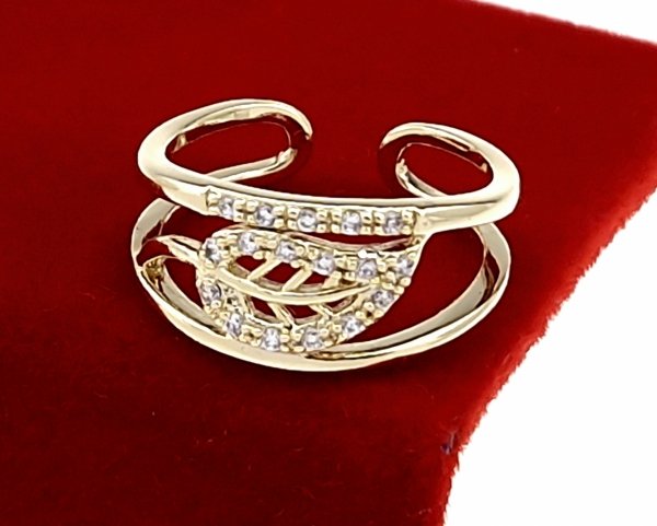 4080 Pierścionek złoty zaręczynowy błyszczący cyrkonie pozłacany 14k