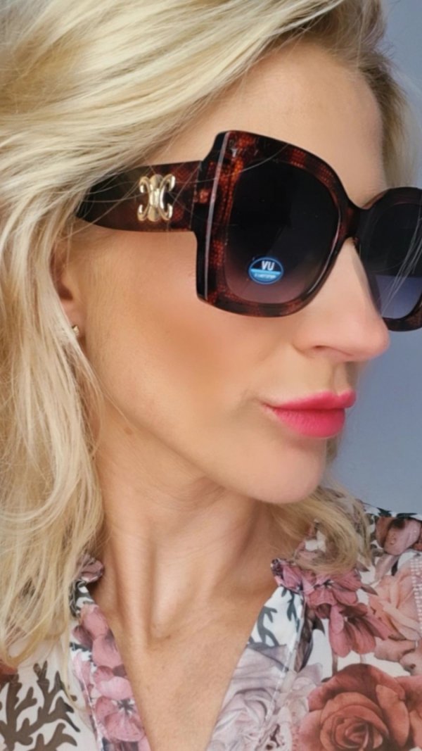 ok27 Damskie okulary przeciwsłoneczne ozdobne lato wakacje UV400