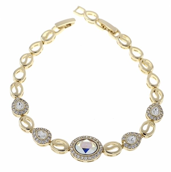 4159 Bransoletka elegancka złota 17+2cm pozłacana 14k Xuping Austrian Crystal