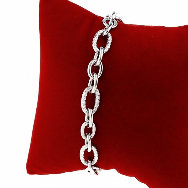 924 Bransoletka złota srebrna 19cm stal chirurgiczna 316L nierdzewna 