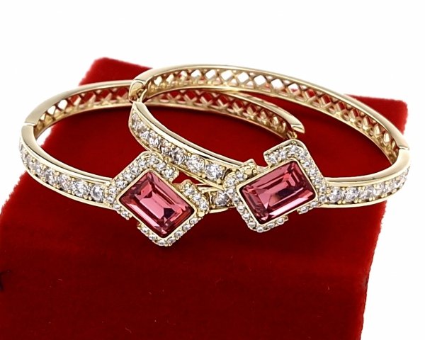 4484 Kolczyki złote pozłacane Austrian Crystal wiszące 14K cyrkonie Xuping 