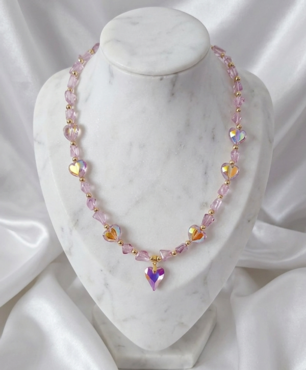 sz29 Naszyjnik kryształki 48+5cm stal chirurgiczna nierdzewna 