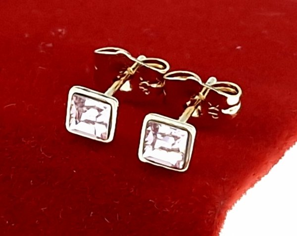 850c Kolczyki złote Austrian Crystal cyrkonia pozłacane 18k Xuping wtyczki 