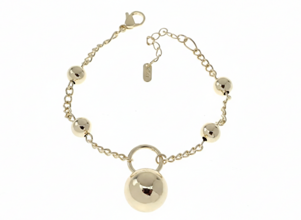 465b Bransoletka elegancka złota 17+3cm pozłacana 14k 