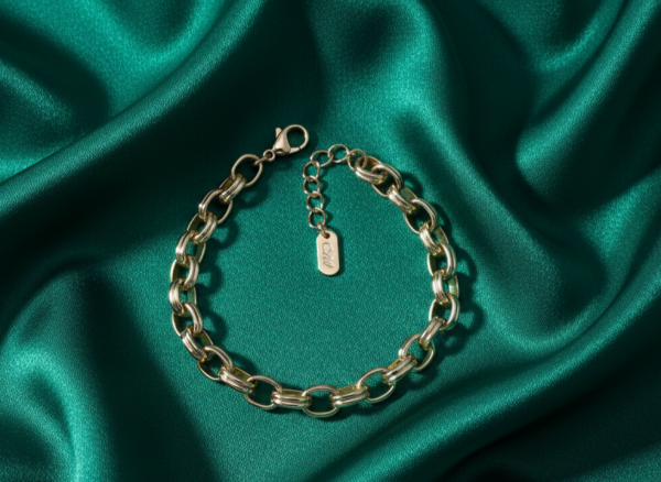 1372 Bransoletka elegancka złota 17+3cm pozłacana 14k