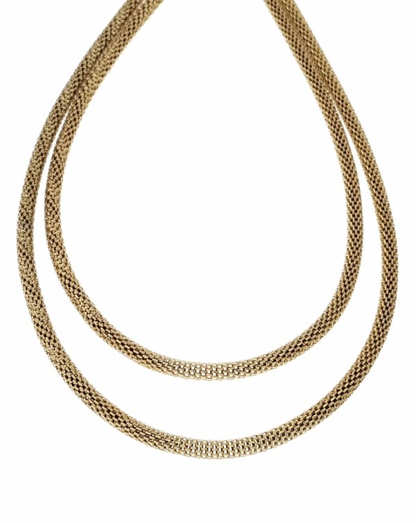 001b Złoty łańcuszek naszyjnik 40+5 stal chirurgiczna 316L Viki lady 