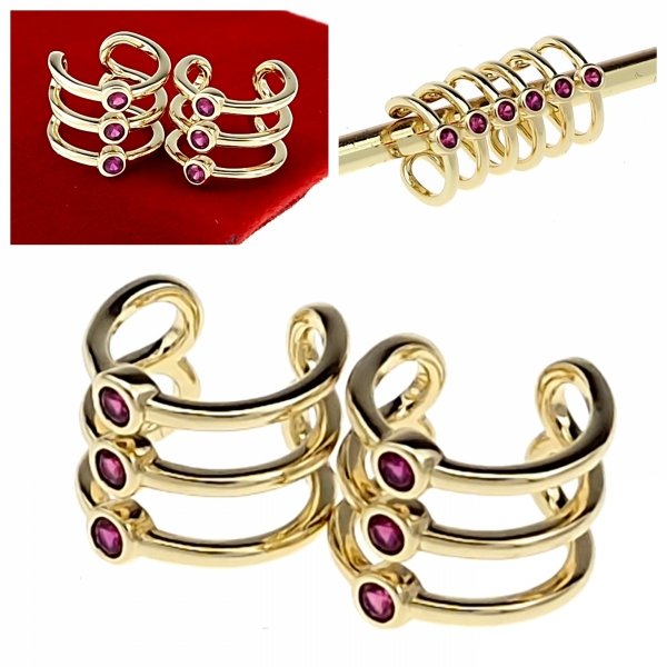 1126 Kolczyki złote pozłacane wiszące 14K Xuping cyrkonie nausznice