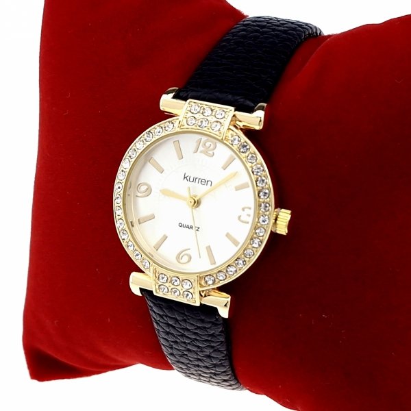 693 Zegarek damski Kurren elegancki klasyk pasek czarny