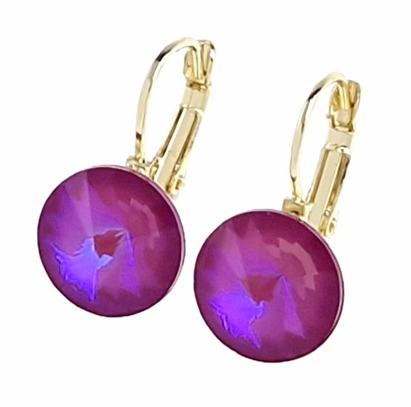 789 Kolczyki złote Austrian Crystal cyrkonia pozłacane 14k Xuping wiszące