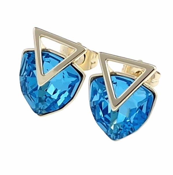 446 Kolczyki złote pozłacane wtyczki 14K Xuping Austrian Crystal