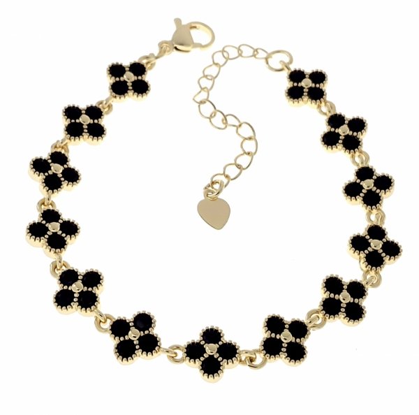 1570 Bransoletka elegancka złota 17+3cm pozłacana 14k cyrkonie