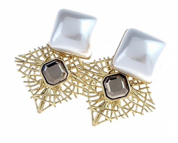 3995 Kolczyki złote pozłacane 14k wiszące Austrian Crystal