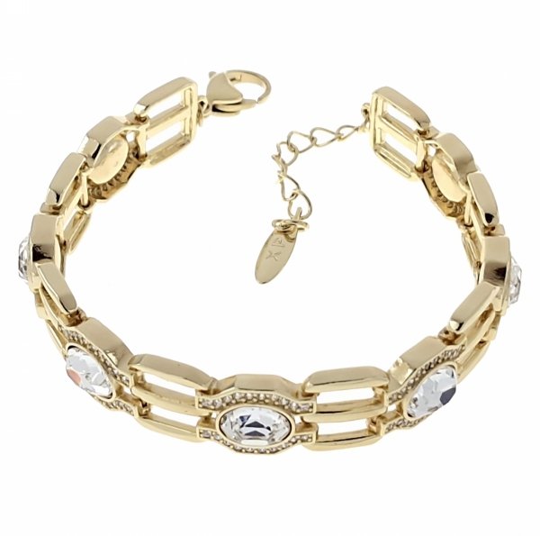1481 Bransoletka elegancka złota 17+3cm pozłacana 14k Xuping Austrian Crystal