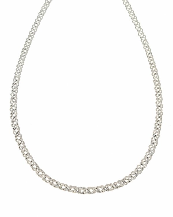 2468 Srebrny łańcuszek 60cm 3,6mm pozłacany białym złotem Xuping 